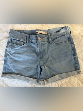 Levi's Light Blue Denim Cuffed Shorts